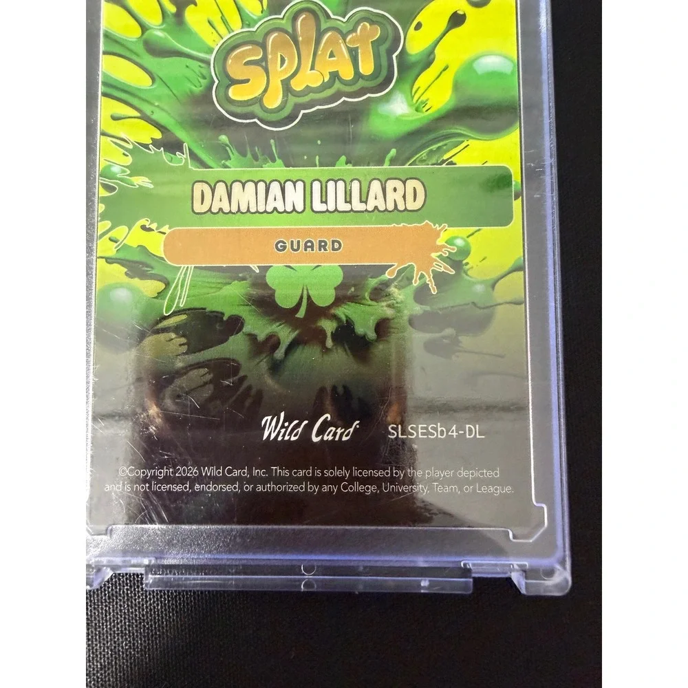 Wild Card Damian Lillard Splat Card Standard Green‎ Excellent 1/5 Rare Parallel